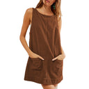 Jersey Dress with Pockets and Round Neck for Women