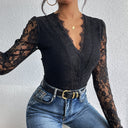 Romantic Lace Deep V-Neck Women's Bodysuit