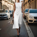 Flowing Maxi Dress with Waist Belt for Women