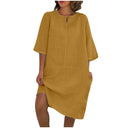 Chic Airy Dress with Convenient Pockets and Stylish Neckline