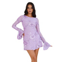 Floral Lace Minidress with Wide Sleeves