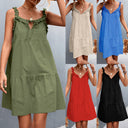 Chic Ruffle Summer Dress with Adjustable Waist