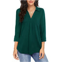 V-Neck Short Sleeve Women's Blouse