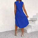 Chic Asymmetrical A-Line Dress with Keyhole Neckline