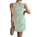 Chic Women's V-Neck Sleeveless Summer Dress with Button Accents