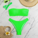 Chic Women's Bandeau Bikini Set with Classic Design