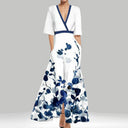 Chic V-Neck Printed Peplum Dress