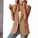 Chic Women's Sleeveless Blazer Jacket