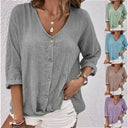 Chic Women's Blouse with Button Accents