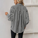 Women's Oversized Striped Blouse – Trendy Style