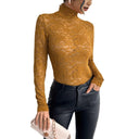 Chic Long Sleeve Lace Bodysuit with High Collar