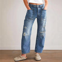 Women's Denim Trousers with Spacious Pockets