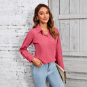 Chic Women's Blouse with Exquisite Stitching