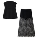 Chic Crop Top & Lace Skirt Ensemble