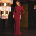 Chic Long Sleeve Maxi Dress with Ruching