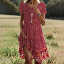 Floral Maxi Dress with Stylish Leg Slit