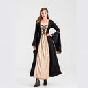 Vintage-Inspired Women's Costume with Flared Sleeves