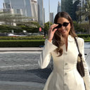 Chic Ladies' Coat Dress with Stylish Button Accents