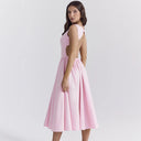 Flared Cocktail Dress with Waist Accents for Women