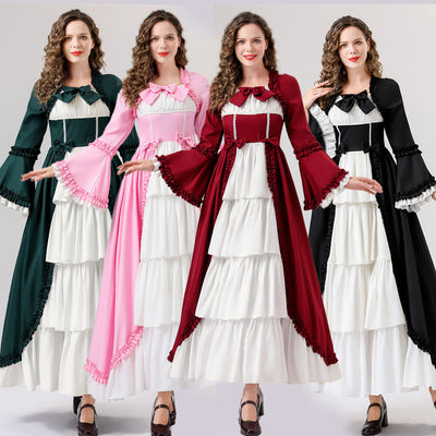 Chic Ruffled Historical Dress for Women
