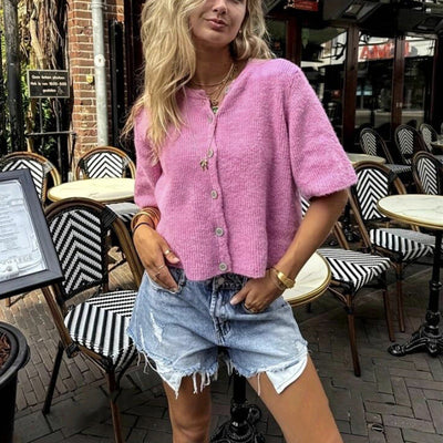 Chic Women's Short Sleeve Blouse
