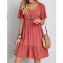 Women's Flared V-Neck Dress in Chic Style