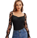 Floral Puff Sleeve Women's Bodysuit