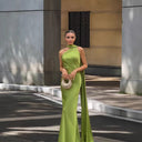 Asymmetric Neckline Evening Dress for Women