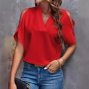Chic Women's Blouse with Cut-Out Sleeves