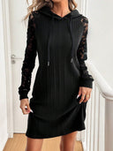 Ladies' Hooded Lace Sleeve Dress