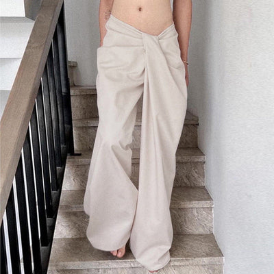 Chic High-Waist Palazzo Pants with Pleats for Women