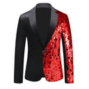 Shimmering Sequin Blazer with Shawl Collar