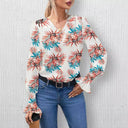 Floral Print Blouse with Wide Sleeves