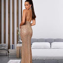 Glamorous High Neck Halter Evening Dress for Women