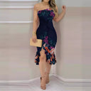 Floral Off-Shoulder Dress with Asymmetrical Hem