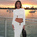 Chic Midi Dress with Unique Cut-Out Design