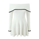 Women's Dress with Removable Lace Collar