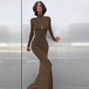 Chic High-Collar Maxi Dress for Women