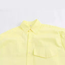 Women's Long Sleeve Blouse with Roll-Up Sleeves and Breast Pockets