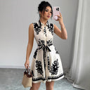Chic Women's Shirt Dress with Decorative Tie Belt