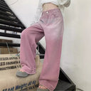 Chic Women's High-Waist Frayed Hem Jeans with Stylish Prints