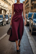 Flowing Maxi Dress with Waist Belt for Women