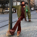 High-Waisted Flared Trousers for Women