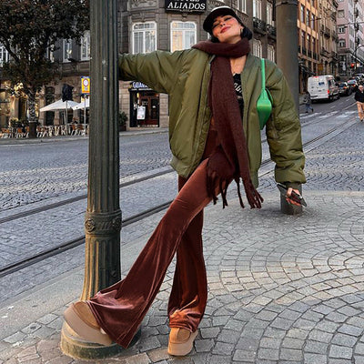 High-Waisted Flared Trousers for Women