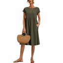 Chic Linen Dress with Pockets for Women