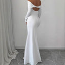 Chic Off-Shoulder Maxi Dress with Draped Sleeves