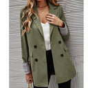 Chic Double-Breasted Blazer with Checked Design