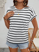 Chic Women’s Striped Short Sleeve Top
