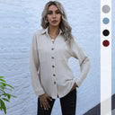Stylish Women's Blouse with Knot Detail & Button Closure