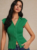 Chic Women's Foldable Blouse Top